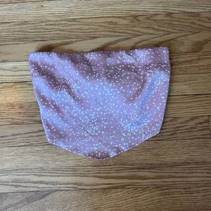 Pink strapless cropped top